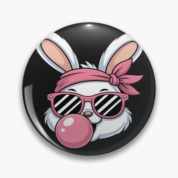 Artikelvorschau, Hase bläst Kaugummi mit rosa Sonnenbrille und Osterhase für Mädchen entworfen und verkauft von Rackaam.
