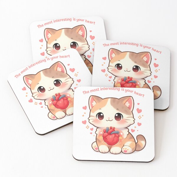 Item preview, The Most Interesting Is Your Heart – Kawaii Veterinary Cardiology Cat designed and sold by Bettybee00.