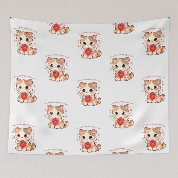Item preview, The Most Interesting Is Your Heart – Kawaii Veterinary Cardiology Cat designed and sold by Bettybee00.