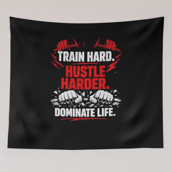 Item preview, Train Hard Hustle Harder – Powerful Motivational Quote Streetwear Design designed and sold by UrbanEchoHub.