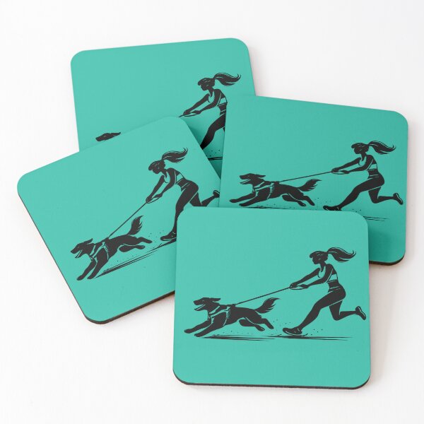 Item preview, Canicross Runner & Dog Pulling Leash Silhouette – Funny Running With Dog Design designed and sold by MarCinu Art.