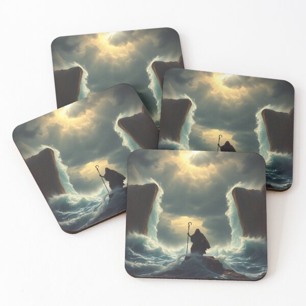 Item preview, Epic Moses Parting the Red Sea Biblical Miracle Art designed and sold by EllDAV777.