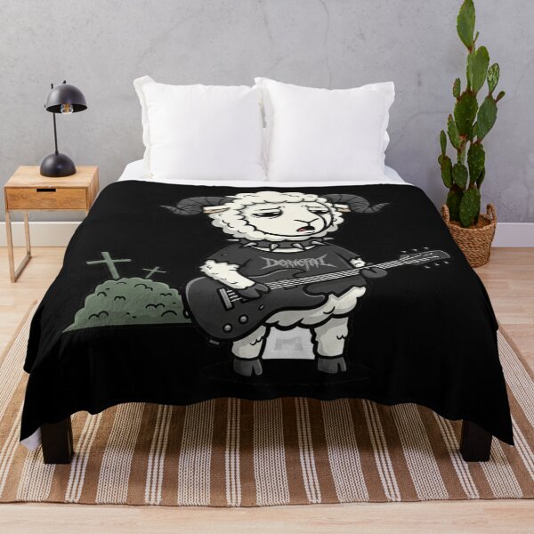 Item preview, Rock Sheep Singer With Guitar Dark Cute Illustration designed and sold by RebellDancer.
