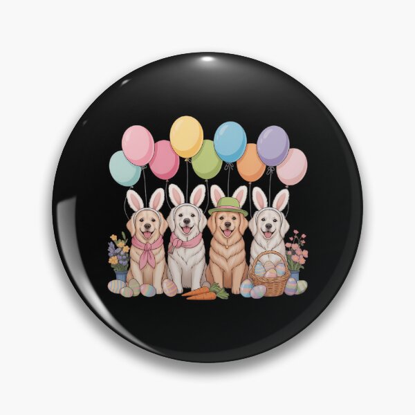 Item preview, Golden Retriever Dogs With Bunny Ears Egg Basket Easter Day designed and sold by FaithAbbott.