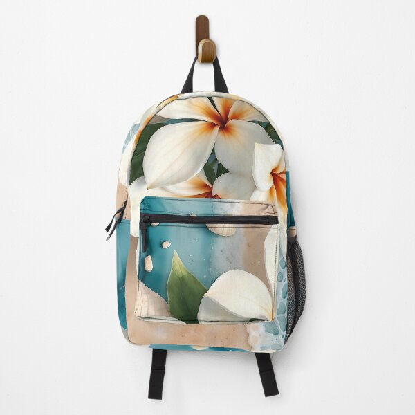 Item preview, Frangipani Plumeria Abstract Nautical Vacation Mood Collage designed and sold by SolaoLab.