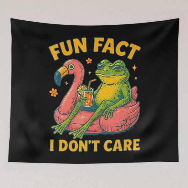Item preview, Fun Fact I Don't Care Frog Flamingo Sarcastic Humor designed and sold by malhanasbih.