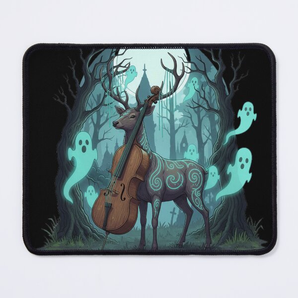 Item preview, Mystic Stag Bard With Double Bass Fantasy Illustration designed and sold by RebellDancer.