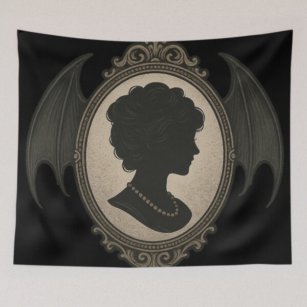 Item preview, Gothic Bat Wing Cameo Silhouette – Victorian Dark Aesthetic designed and sold by Mouraludia.