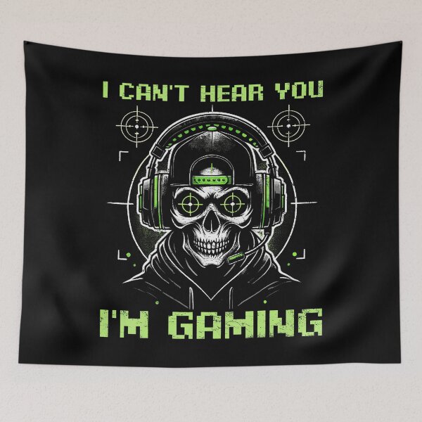 Item preview, I Can't Hear You I'M Gaming Funny Gamer Skeleton Video Games designed and sold by knjisapueyesq.