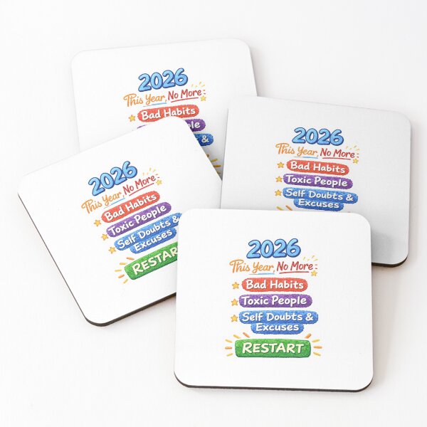 Item preview, 2026 Restart Motivation Sticker – No More Bad Habits, Toxic People & Excuses designed and sold by Gurjeetpixelart.