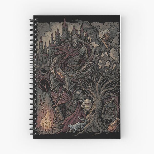 Item preview, Ashen Journey Collage Dark Fantasy Pilgrimage Irithyll Dungeon Profaned Capital Archdragon Peak Abyss Watchers Aldrich Yhorm Nameless King Soul of Cinder Fan Art Poster T-Shirt Sticker Print Gift designed and sold by Senpaiwaves.