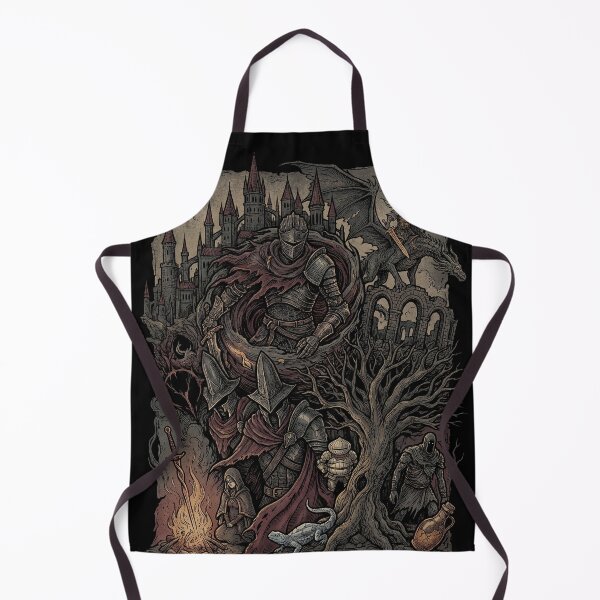 Item preview, Ashen Journey Collage Dark Fantasy Pilgrimage Irithyll Dungeon Profaned Capital Archdragon Peak Abyss Watchers Aldrich Yhorm Nameless King Soul of Cinder Fan Art Poster T-Shirt Sticker Print Gift designed and sold by Senpaiwaves.