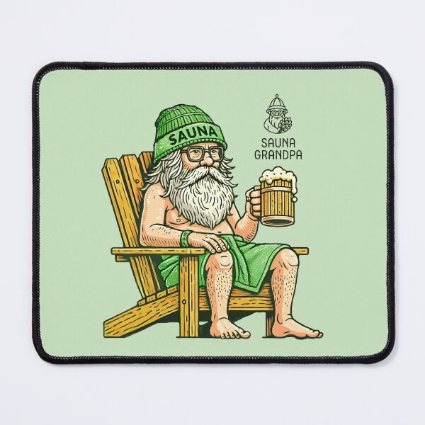 Item preview, Sauna Grandpa - Grandpa with beer designed and sold by WABISABIMOMENTS.