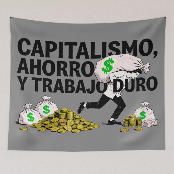 Item preview, CAPITALISM, SAVING AND HARD WORK designed and sold by CriticalCult.