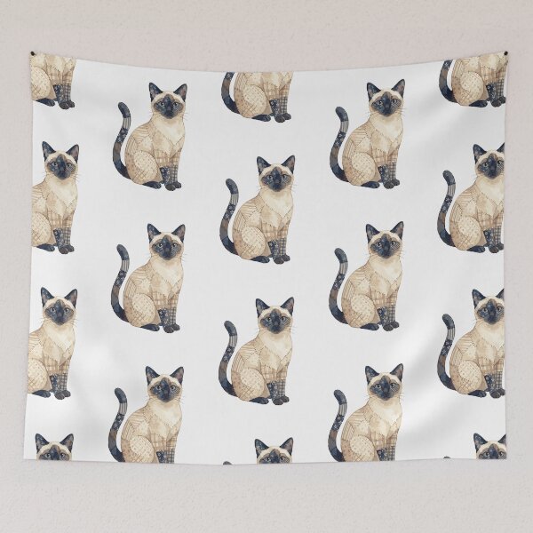 Item preview, Cute Siamese Cat Patchwork designed and sold by bapupa.