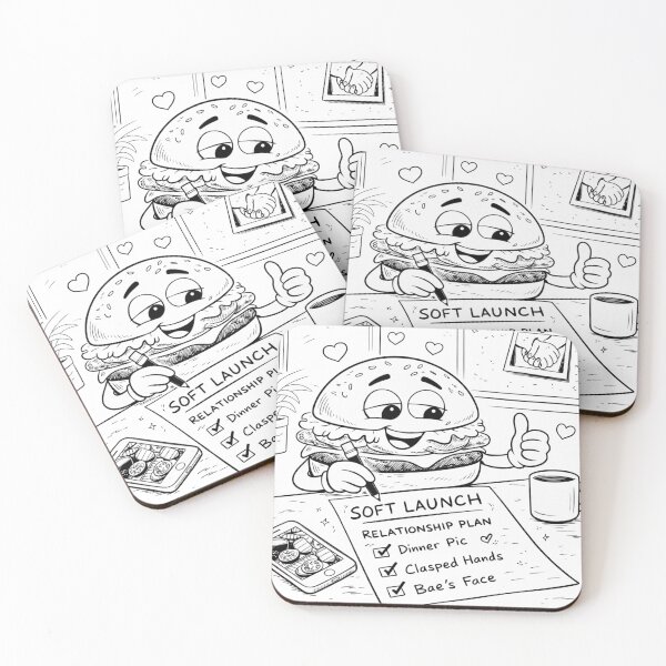 Item preview, Soft Launch Relationship Plan — Burger Meme Line Art designed and sold by ComedyInkFactor.
