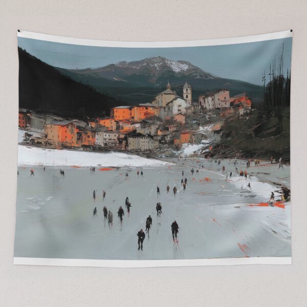 Item preview, Winter Skating in Mountain Village designed and sold by lautir.