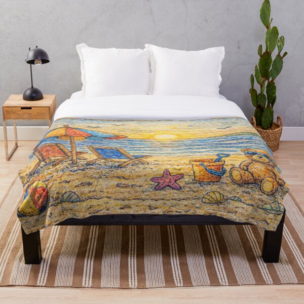 Item preview, Golden Hour Beach Sunset With Sandcastle Frame - In Crayon designed and sold by thecrayawnbox-.