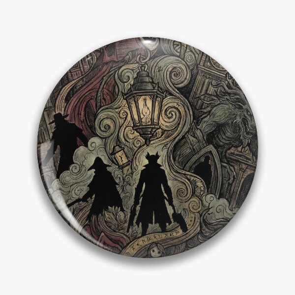 Item preview, Hunter's Nightmare Journey Collage Gothic Victorian City Paleblood Moon Clinic Awakening Grand Cathedral Forbidden Forest Byrgenwerth College Unseen Village Fan Art Poster T-Shirt Sticker Print Gift designed and sold by Senpaiwaves.