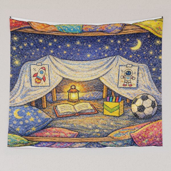 Item preview, Cozy Blanket Fort Under the Stars - In Crayon designed and sold by thecrayawnbox-.