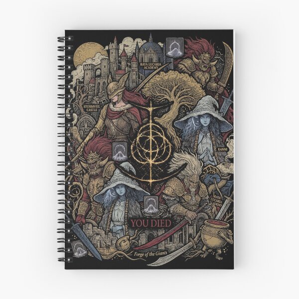 Item preview, Tarnished Pilgrimage Collage Dark Fantasy Realm Golden Tree Storm Castle Rot Wastes Lake Academy Mountain Giants Hidden Tree Fan Art Poster T-Shirt Sticker Print Gift designed and sold by Senpaiwaves.