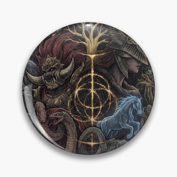 Item preview, Tarnished Pilgrimage Collage Dark Fantasy Realm Golden Tree Storm Castle Rot Wastes Lake Academy Mountain Giants Hidden Tree Fan Art Poster T-Shirt Sticker Print Gift designed and sold by Senpaiwaves.