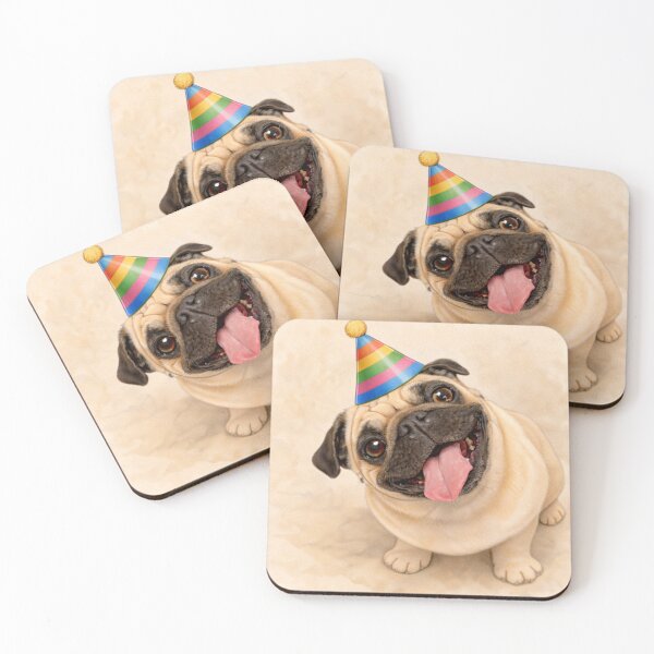 Item preview, Funny Birthday Pug – Cute Pug with Party Hat designed and sold by Darlin8888.