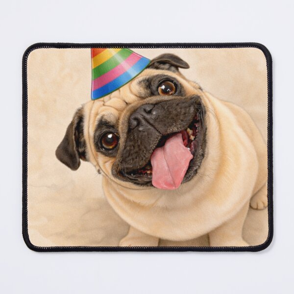 Item preview, Funny Birthday Pug – Cute Pug with Party Hat designed and sold by Darlin8888.