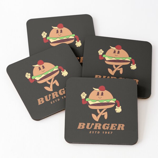 Item preview, Retro Running Burger Mascot designed and sold by Shanker-studio.