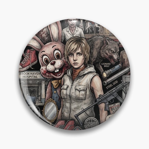 Item preview, Silent Hill 3 Cheryl Masons Nightmare Heather Horror Monsters Closer Double Head Nurse Pendulum Slurper Valtiel Missionary God Psychological Terror Fan Art Collage Poster T-Shirt Sticker Pyramid Head designed and sold by Senpaiwaves.
