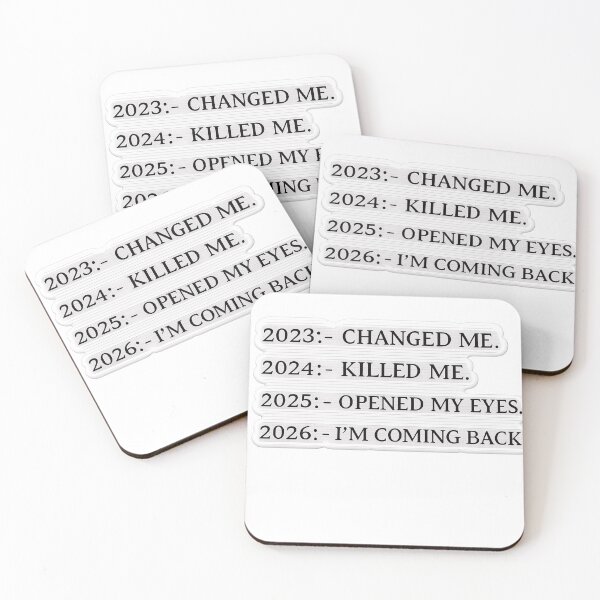 Item preview, 2023 Changed Me, 2024 Killed Me, 2025 Opened My Eyes, 2026 I’m Coming Back – Embroidered Quote Sticker designed and sold by Gurjeetpixelart.
