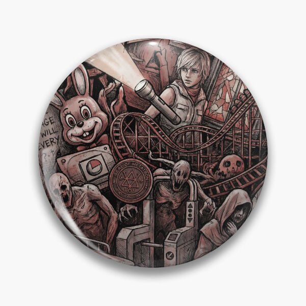 Item preview, Silent Hill 3 Cheryl Masons Nightmare Heather Horror Monsters Closer Double Head Nurse Pendulum Slurper Valtiel Missionary God Psychological Terror Fan Art Collage Poster T-Shirt Sticker Pyramid Head designed and sold by Senpaiwaves.
