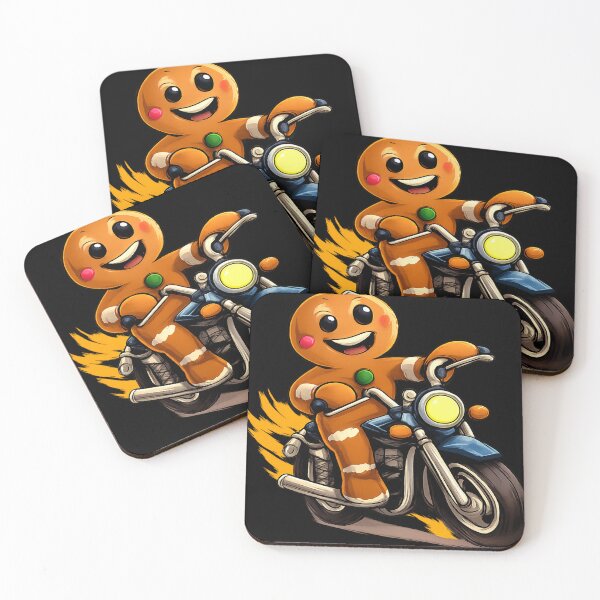 Item preview, Gingerbread man on a motorbike designed and sold by halibutgoatramb.