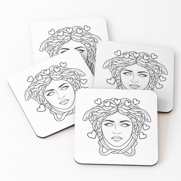 Item preview, Medusa Snake Heart Line Art - Minimalist Aesthetic Medusa Sticker designed and sold by Skill_&_Stone.