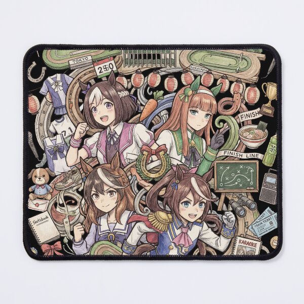 Item preview, Umamusume Tracen Academy Horse Girls Anime Racing Idol Kawaii Tokai Teio Special Week Silence Suzuka Gold Ship Fan Art Collage Poster T-Shirt Sticker Print Gift designed and sold by Senpaiwaves.