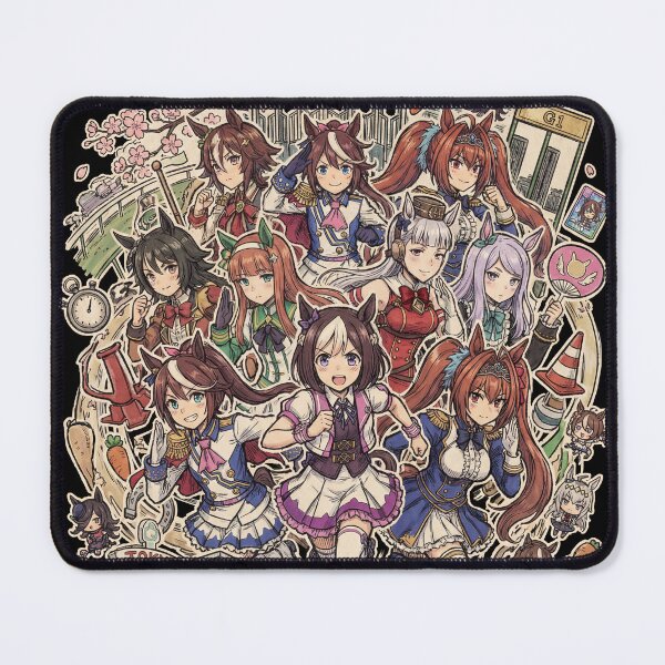 Item preview, Umamusume Tracen Academy Horse Girls Anime Racing Idol Kawaii Tokai Teio Special Week Silence Suzuka Gold Ship Fan Art Collage Poster T-Shirt Sticker Print Gift designed and sold by Senpaiwaves.