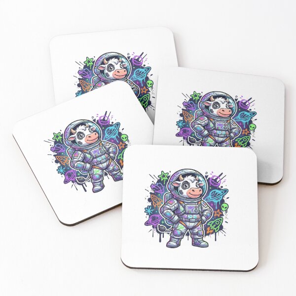 Item preview, Space Cow Astronaut – Urban Cosmic Street Art Illustration designed and sold by MiszungART.