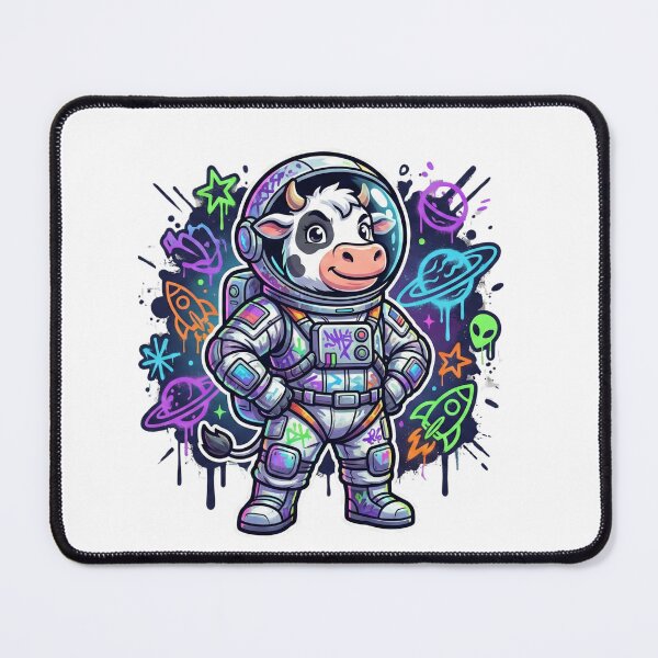 Item preview, Space Cow Astronaut – Urban Cosmic Street Art Illustration designed and sold by MiszungART.