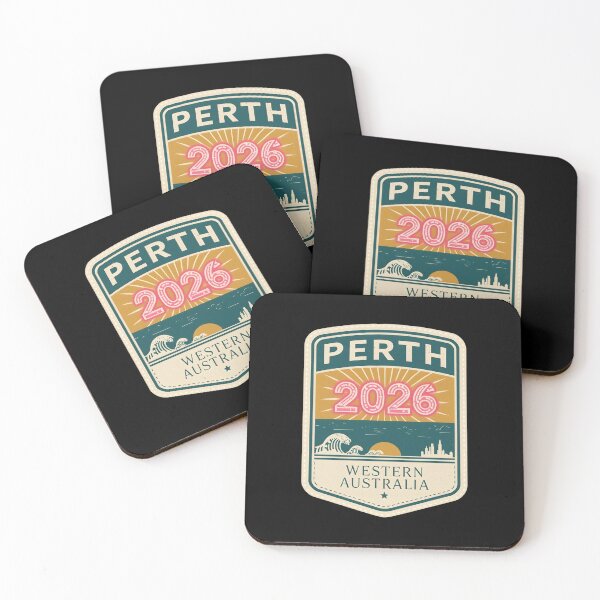 Item preview, Retro Perth 2026 Travel Badge T-Shirt Design - Waves & Skyline Western Australia designed and sold by FestivityFinds.