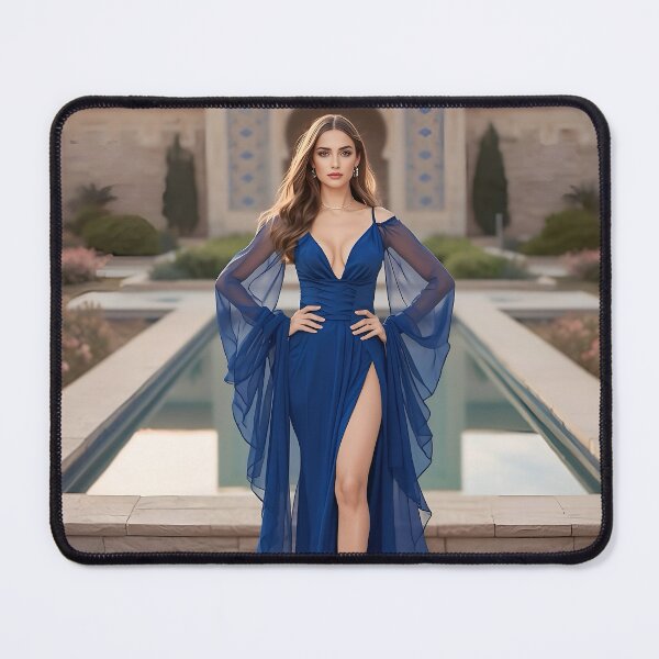 Item preview, Elegant Royal Blue Evening Gown | Flowing Chiffon Dress with High Slit designed and sold by SunsetAngelsAI.