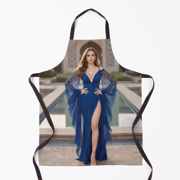 Item preview, Elegant Royal Blue Evening Gown | Flowing Chiffon Dress with High Slit designed and sold by SunsetAngelsAI.