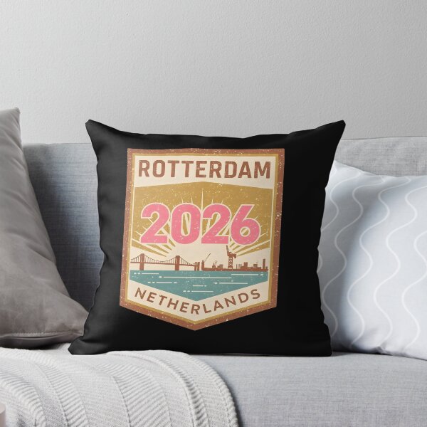 Item preview, Retro Rotterdam 2026 Travel Badge T-Shirt Design - Bridge & City Skyline Netherlands designed and sold by FestivityFinds.