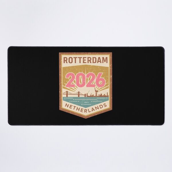 Item preview, Retro Rotterdam 2026 Travel Badge T-Shirt Design - Bridge & City Skyline Netherlands designed and sold by FestivityFinds.