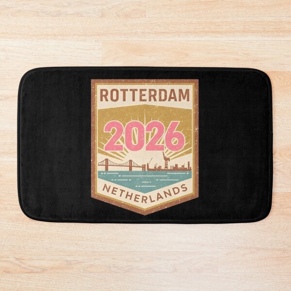 Item preview, Retro Rotterdam 2026 Travel Badge T-Shirt Design - Bridge & City Skyline Netherlands designed and sold by FestivityFinds.