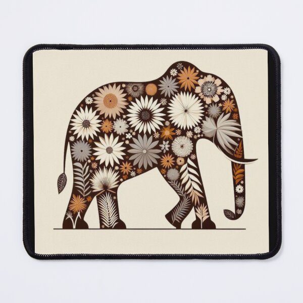 Item preview, Beautiful floral patterned elephant drawing designed and sold by NivyasArtistry.