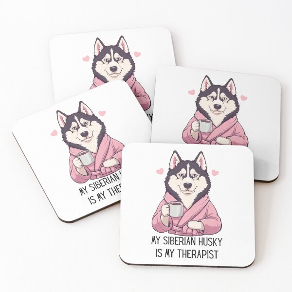 Item preview, My Siberian Husky Is My Therapist Shirt – Funny Husky Meme Tee, Dog Lover Humor, Coffee Dog, Husky Mom Gift designed and sold by Printsouf.