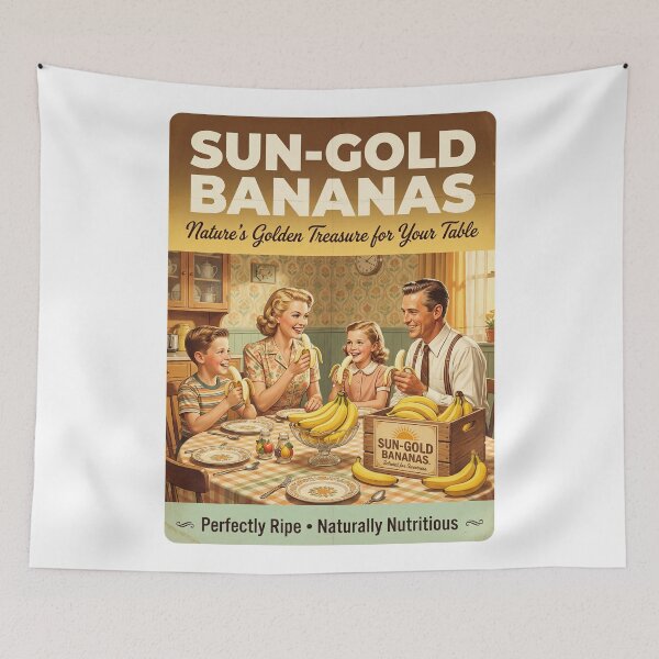 Item preview, Golden Treasure: Retro Banana Joy at the Family Table designed and sold by ForeverPrintsOK.