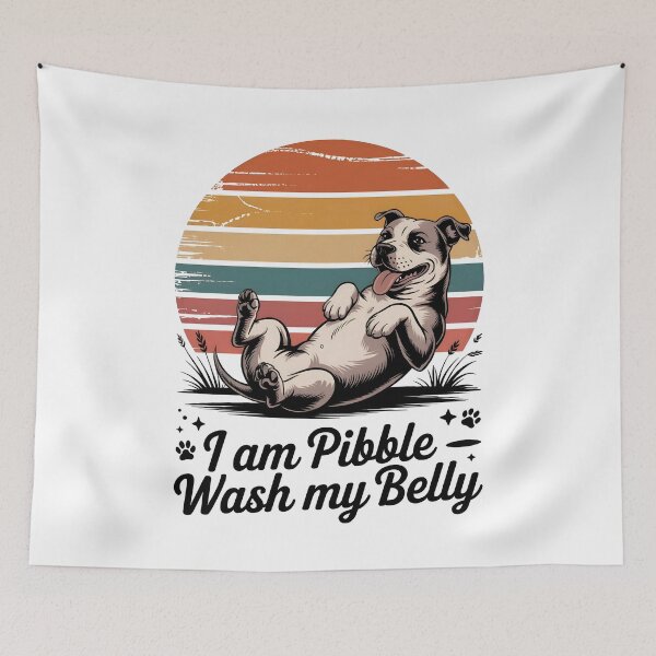Item preview, I Am Pibble – Wash My Belly Funny Pit Bull Meme designed and sold by Millsoft.
