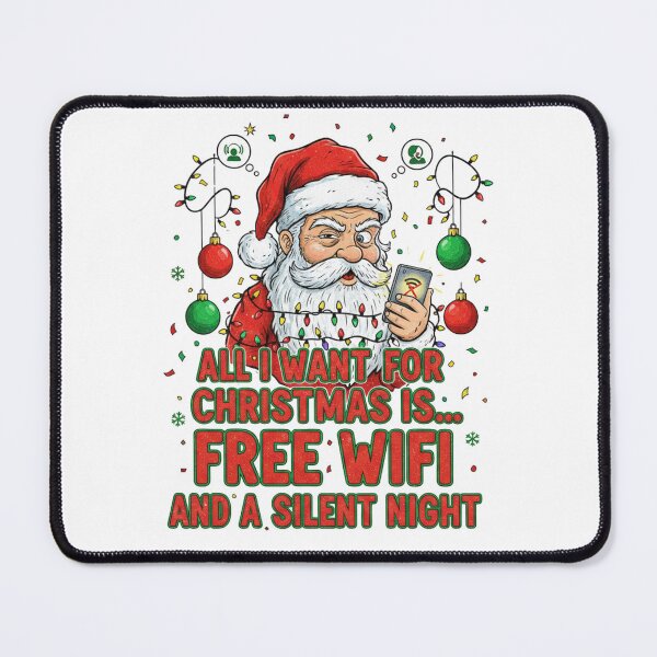 Item preview, All I Want for Christmas Is Free WiFi – Funny Santa Meme Design designed and sold by Shanker-studio.