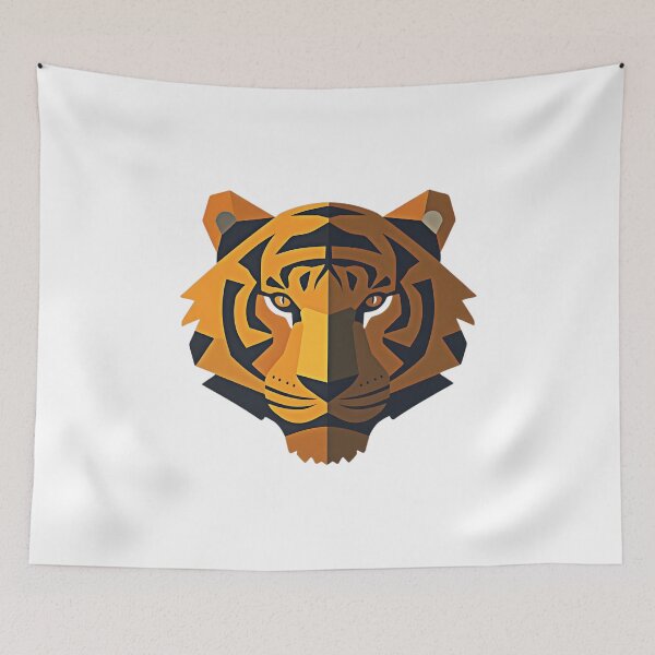 Item preview, Geometric Tiger Head – Modern Vector Style Illustration designed and sold by Kavya Art.